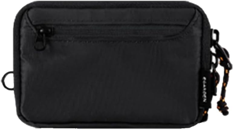 Travel Wallet Pouch w Zipper Slim Lightweight BIll Coin Card Organizer Purse Water Resistant Multiple Compartments Mesh Pocket D-Ring Loop (Khaki)