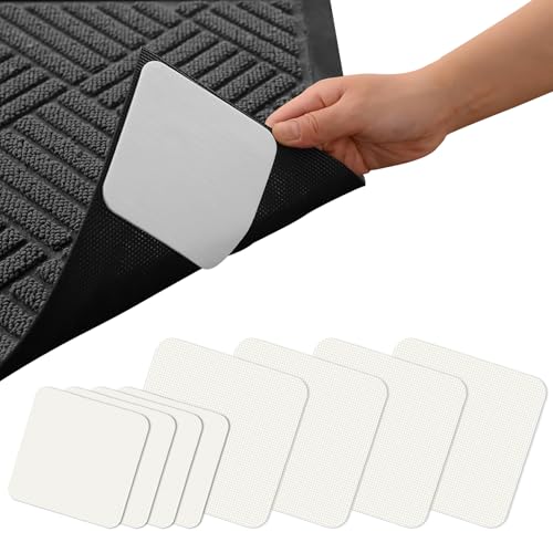 8 Tapis antidérapants pour Tapis, Tapis antidérapant et Anti dérapant, Tapis de Bain antiderapant, antidérapant réutilisable pour parquet et carrelage (4pcs 80×80...