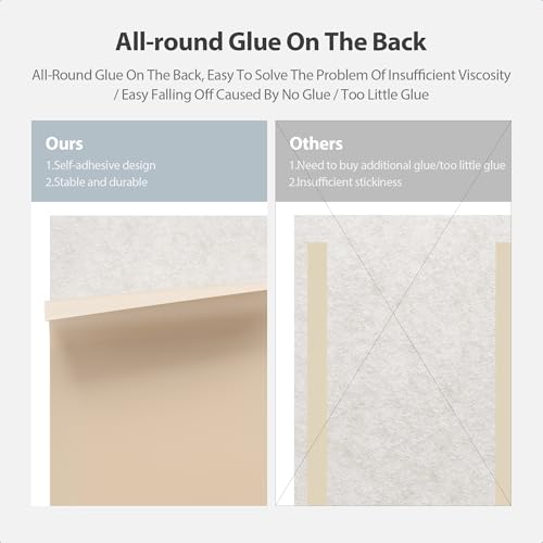Image of 12 Pack Rectangle Acoustic Panels Self Adhesive Sound Proof Foam(Beige) | High density sound acoustic panels, 16 x 12 x 0.4 in 4:3 acoustic wall panels for home, office, recording, and more