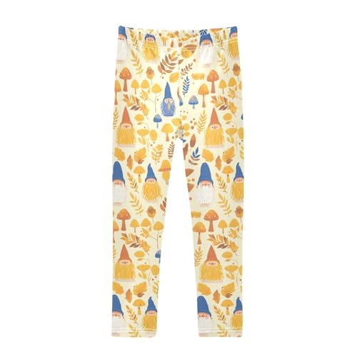 Autumn Gnomes Yellow Leaves Berries Vintagoddler Girls Cotton Pants Stretchy High Waisted Athleisure Pants Running