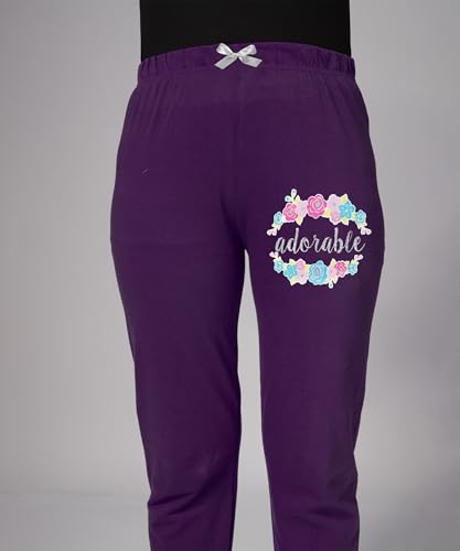 Image of KYDA KIDS Girls 100% Cotton Premium Printed Track Pants | Soft Breathable Fabric | Summer Wear Multicolor Trackpants for Girls - Pack of 3