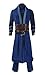 Very Last Shop Movie Men's Strange Costume Blue Heavy Robe and Red Cloak Cosplay Outfit (Blue, US Men-L)