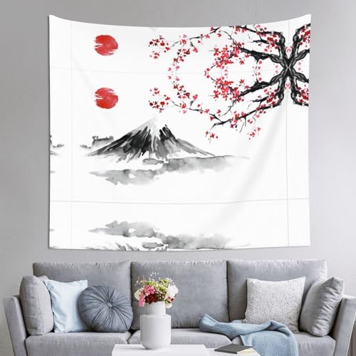 Tapisserie d'art japonaise soleil rouge BLWSLC 152x130 cm