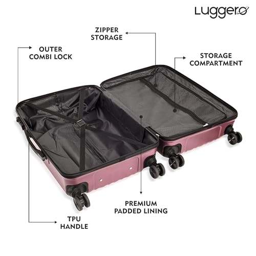 Luggero - CLASSIC Light-Weight & Durable Polycarbonate ROSE GOLD Unisex Hard Luggage| Small- 51cm |8 SMOOTH SPINNER TPV Wheel Outer Combi Lock | Trolley Bag - Image 4