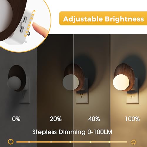 Image of L LOHAS LED Night Light, Cozy Rustic Farmhouse Night Light | 2 Pack, Dusk to Dawn Sensor, 3000K Soft White, Brightness Adjustable, Vintage Nightlight for Bathroom Adults
