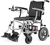DeerPlanet Ultra Lightweight 27 lbs Foldable Electric Wheelchair for Adults, Compact All Terrain Motorized Wheelchair for Seniors Portable Power Wheelchair with Brushless Motors Movable Battery