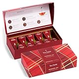 Tea Forte Warming Joy Gift Set, Holiday Spice Tea Sampler with 10 Pyramid Tea Infusers in Petite Presentation Gift Box, Organic Tea Bags Variety Pack