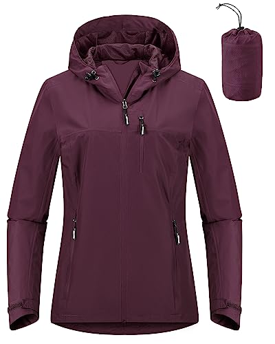Image of Outdoor Ventures Packable Rain Jacket Women Waterproof Raincoat with Hood