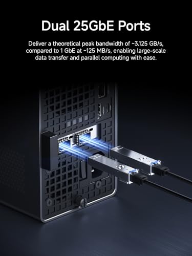 Image of MINISFORUM Mini Workstation MS-02 Core Ultra 9 285HX Without Storage /OS Mini PC, 4X DDR5 Slot, 4X SSD Slot, HDMI+USB4+2xUSB4 V2 Video Output, 2X 25G SFP+, 1x10G RJ45, 1x 2.5G RJ45, WiFi7 Computer