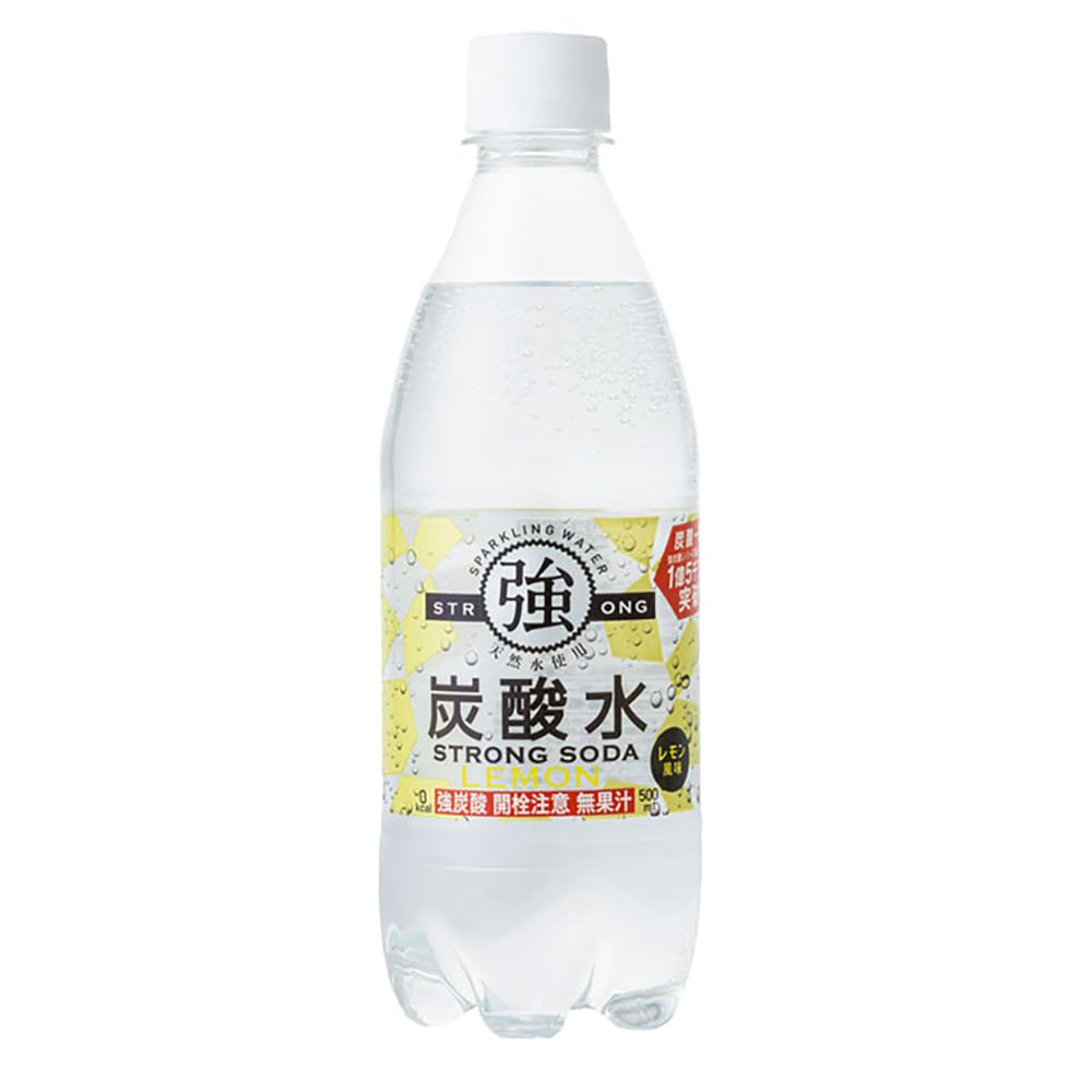 Amazon.co.jp: 友桝飲料 強炭酸水 レモンフレーバー 天然水使用 STRONG