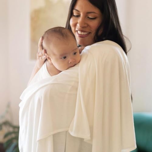 Image of Little Unicorn Large Stretch Knit Swaddle Blanket 2 Pack| Super Soft with Optimal Stretch for swaddling | Giftable Set (White)