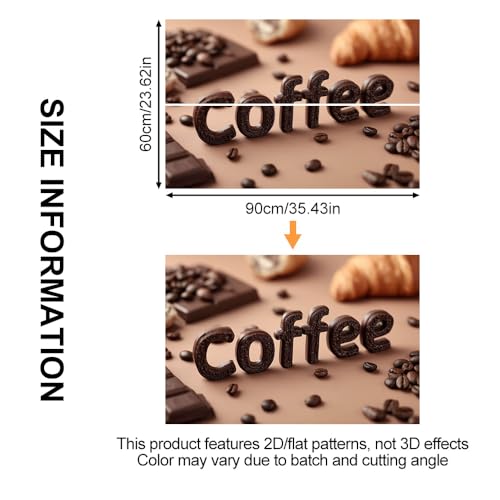 Image of Coffee Beans Wall Mural Peel Stick Kitchen Backsplash Decor Spring Farm House Style 35.4x23.6 Inch Cafe Art