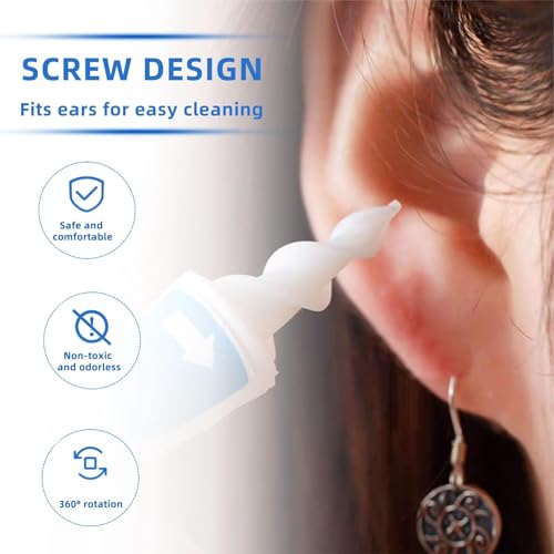 Ohrenschmalz Entferner,Q-grips Ohrenreiniger,Spirale Silikon Intelligentes Ohrenschmalz Entferner,360 Grad Spirale Silikon Ear Cleaning mit 16 Abwaschbaren Ersatzköpfen,für Erwachsene,Kinder