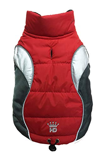 Hip Doggie HD-5WVRD-XS Wave Reflective Puffer Vest Red XS