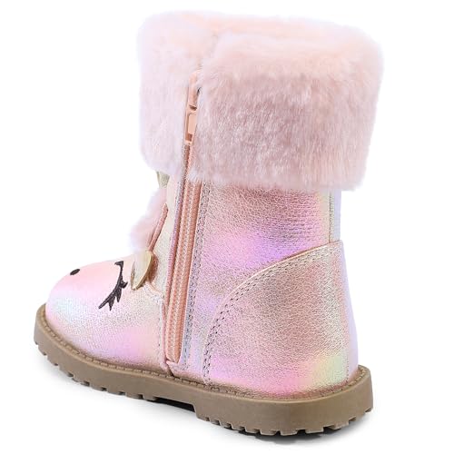 Girls Winter Boots Unicorn Snow Boots for Toddler Girls Side Zipper4