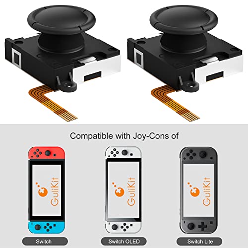 AKNES GuliKit JoyCon Joystick, Hall Effect Joystick Reparaturset, Joy Con Repair Kit Ersatzteile für Switch/Switch OLED/Switch Lite, No Drift (1 Pair)