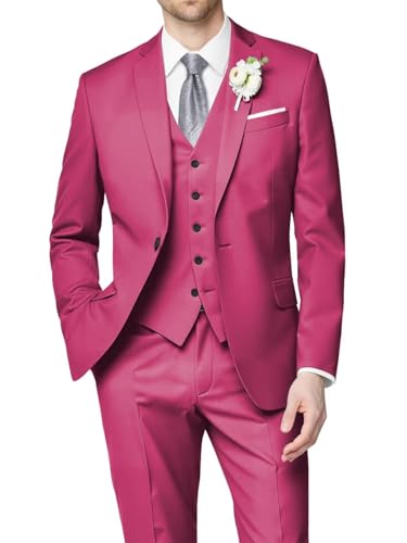 Men's Suits for Men Slim Fit One Button Men Suits 3 Piece Men's Tuxedos for Groom Wedding Formal Mens Tuxedo Suit Set