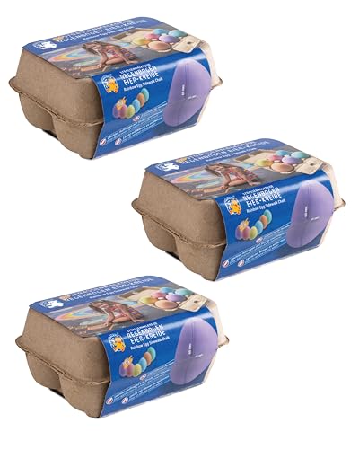 PUSTEFIX MALEFIX 6er Eierkreide x3 I Leuchtende Straßenkreide Farben in Eierform leicht aufzutragen I Einfach mit Wasser zu entfernen I Für Kinder & Erwachsene