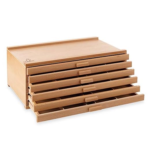 Versatile Wooden Artist Supply Storage Box