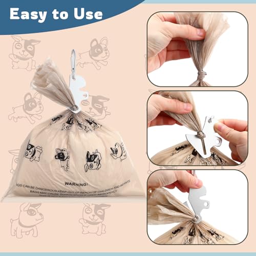 Image of Affrolling 5 Pcs Leather Dog Poop Bag Holder Christmas Include 45 Scented Poop Bags Dispenser Cute for Travel Walking Dog Park and Outdoor Use(Sky Blue)