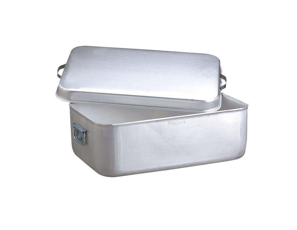 Pentole Agnelli alma177b60 Linia aluminiowa brytfanna 3 mm z pokrywką, 2 uchwyty, 60 cm