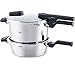 Fissler Vitaquick / Induktions-Schnellkochtopf-Set, 2-teilig, (6 L und 2,5 L - Ø 22 cm) Edelstahl-Dampfkochtopf und Schnell-Bratpfanne, 2 Garstufen, stapelbar, alle Herdarten auch Induktion