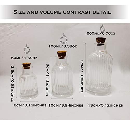 Midanggu 6 Pack Small Clear Glass Aromatherapy Bottles With Cork Stopper,Mini Art Decorative Bottles,Storage Jar For Hot Sauce Spice Powder,Message Wishing Bottles(3.52 Fl Oz (100 Ml)) #TOP1