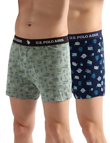 Image of U.S. Polo ASSN. Mens OEX09 Comfort Regular Fit Solid Boxers - Pack of 2