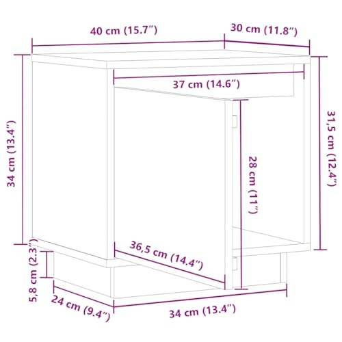 Table de chevet blanche 40x30x40 cm table d'appoint de chambre - 4