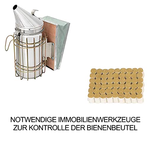 Imkerei-Werkzeugset, 10 Bienenstock-Raucher, 54 Räucherpellets, J-Haken, Rahmengriff, Imkerzubehör für Imkereibedarf… – Bild 3