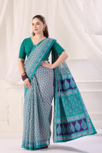 Image of TAMAIRA FASHION Mulmul Pure Cotton Saree For Woman |Office Wear Daily Wear Sarees For Women Without Blouse Piece(Available in 19 Colours)