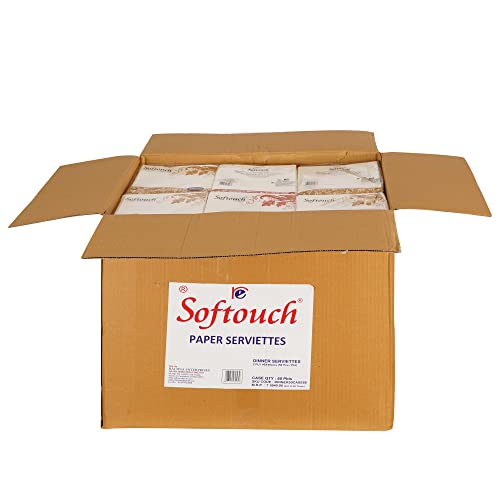 Image of Softouch 2 Ply Tissue Paper Napkin | 60 Packets | 50 Pcs per Packet | Size 40x40 cm | Total 3000 Napkins | Soft & Absorbent | Ideal for Parties, Restaurants, and Homes