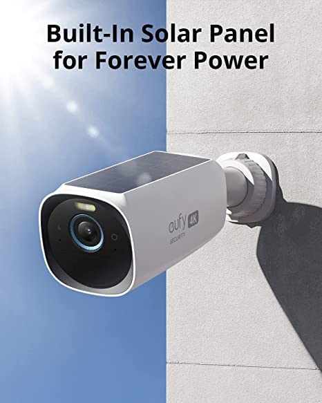 Image of eufy Security eufyCam 3-Cam Kit,Security Camera Outdoor Wireless,4K Camera with Integrated Solar Panel,Forever Power,Face Recognition AI,Expandable Local Storage up to 16TB,2.4 GHz Wi-Fi(Renewed)