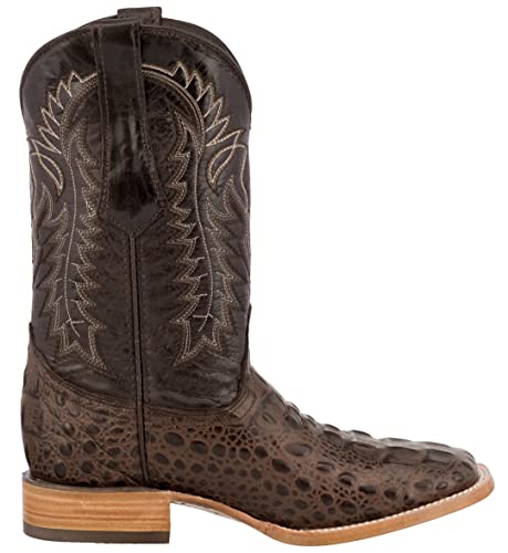 Texas Legacy Mens Brown Western Cowboy Boots Leather Square Toe Crocodile Print2