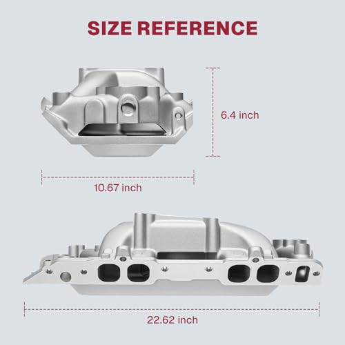Image of 7561 53026 Air Gap Intake Manifold Dual Plane Aluminum Compatible with Chevy Big Block BBC 396 402 427 454 6.5L 6.6L 7.0L 7.4L V8 Engine 1966-2000