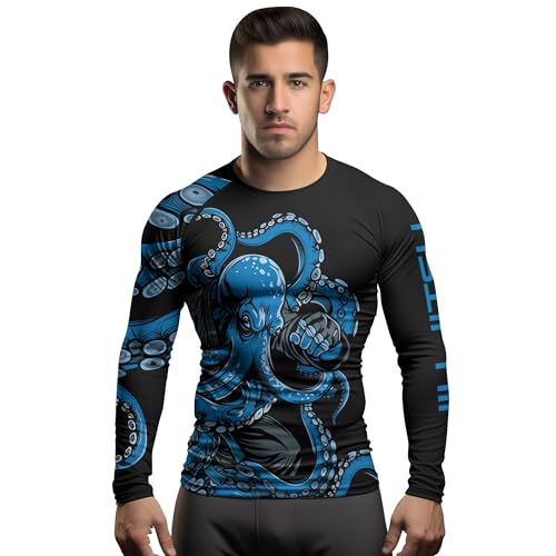 Octopus Loose Fit BJJ Rash Guard – Men’s Long Sleeve MMA Jiu Jitsu Training Shirt with Comfort Stretch4