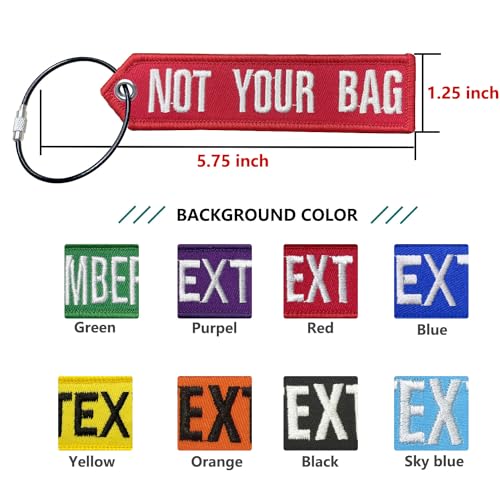 Customzied Luggage Tags for Travel Suitcase,Personalized Travel Suitcases Labels Tags Loops, Embroidery Baggage Tags to Quickly Spot Travel Bag Suitcase，1pc2
