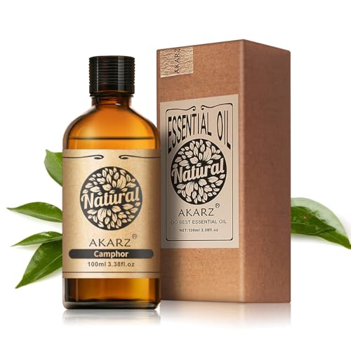 AKARZ 100ml Aceite esencial de Alcanfor - Aceite esencial puro para difusores, luces aromáticas y aromas ambientales