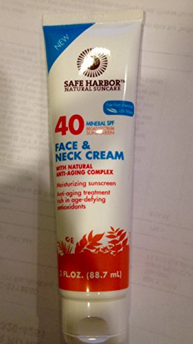 Safe Harbor Natural Suncare Face & Neck Cream Sunscreen, SPF 40, 3 fl oz