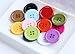 GANSSIA 1 Inch (25mm) 15 Colors Assorted Buttons Sewing Flatback Button Multicolors Pack of 90 with Box (Each Color 6 pcs)