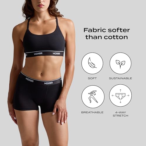 Image of Woxer Womens Boxers - Star 3 inch Boy Shorts Underwear for Women - Boxer Briefs