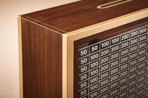 Image of Dr.MASHUR Wooden Money Saving Challenge Box with Printed Amount Board for Cash and Coin Collection, Reusable Saving Box for Kids and Adults (50k Money Box, 1, Count)