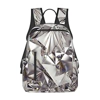HAHAFU Diamond Pattern Backpack For Women Men, School Travel Laptop Backpacks 14.7 Inch, Lightweight Print Polyester Backpack