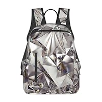 HAHAFU Diamond Pattern Backpack For Women Men, School Travel Backpacks 14.7 Inch Laptop Backpack, Lightweight Print Polyester Bag