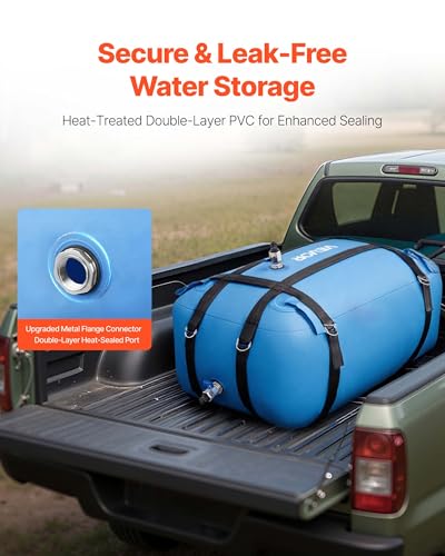 Image of VEVOR Water Storage Bladder, 35 Gallon Large Capacity TPU Soft Water Bag, Portable & Collapsible Water Storage Containers, Leakproof & Wear-Resistant RV Waters Tank for Camping Irrigation Outdoor Use