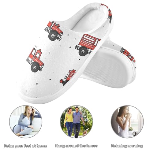 Funny Car White Womens Cotton Slippers Comfort Memory Foam Bedroom Shoes for Spa Birthday Presents 6-73