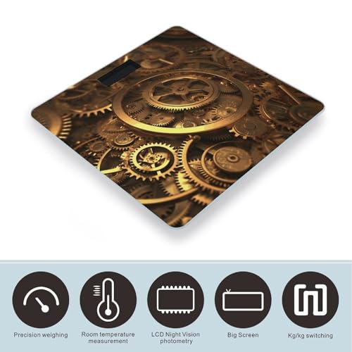 Báscula digital de baño con vidrio templado y pantalla LCD miniatura 3