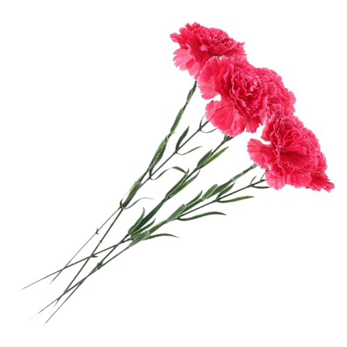 Holibanna 5Piezas Ramo Artificiales para Decoración De Bodas Fiestas y Hogar Flores De Clavel Falsas para Centros De Mesa y Bouquets
