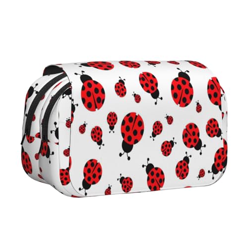 EdWal Ladybug - Estuche de lona para lápices, organizador de gran capacidad, multifuncional, 1 unidad