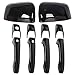 sportuli Black Mirror Covers +Door Handle Covers Replacement for 2011-2021 J-eep Grand Cherokee & D-odge Durango
